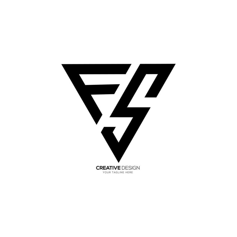 brief fs of sf eerste creatief lijn kunst meetkundig modern abstract monogram logo vector