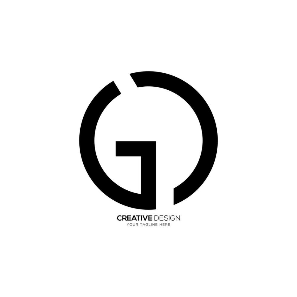 brief gd met cirkel vorm creatief modern monogram logo vector