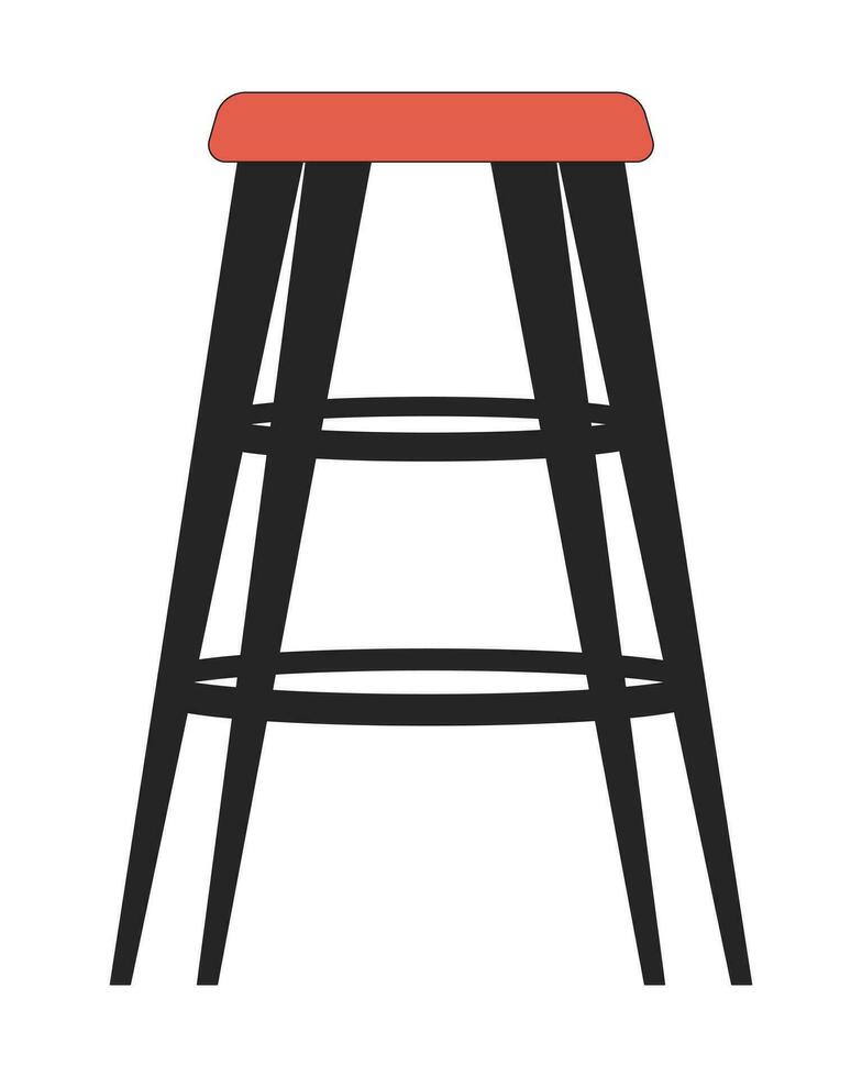 bar stoel 2d lineair tekenfilm voorwerp. comfortabel cafe zitplaatsen. bar meubilair geïsoleerd lijn vector element wit achtergrond. hedendaags modern interieur. comfort zone decor kleur vlak plek illustratie