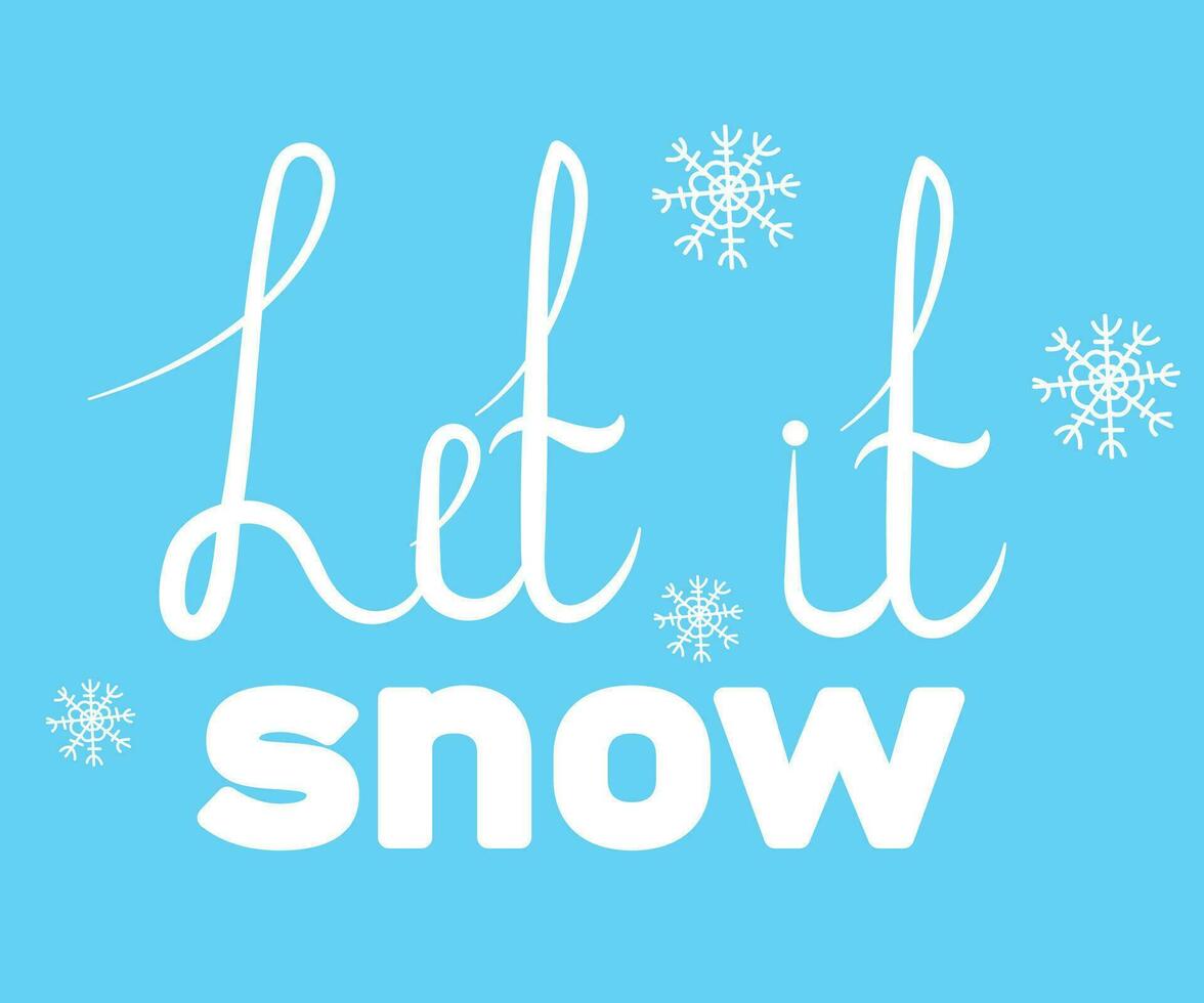 de belettering laat het sneeuw vector