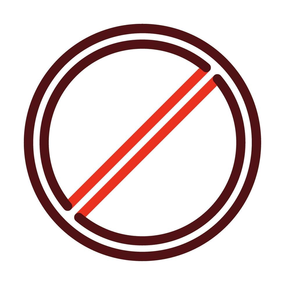 verboden teken vector dik lijn twee kleur pictogrammen voor persoonlijk en reclame gebruiken.
