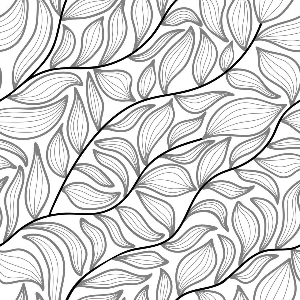 esthetisch hedendaags afdrukbare naadloos patroon met takken en bladeren. vector