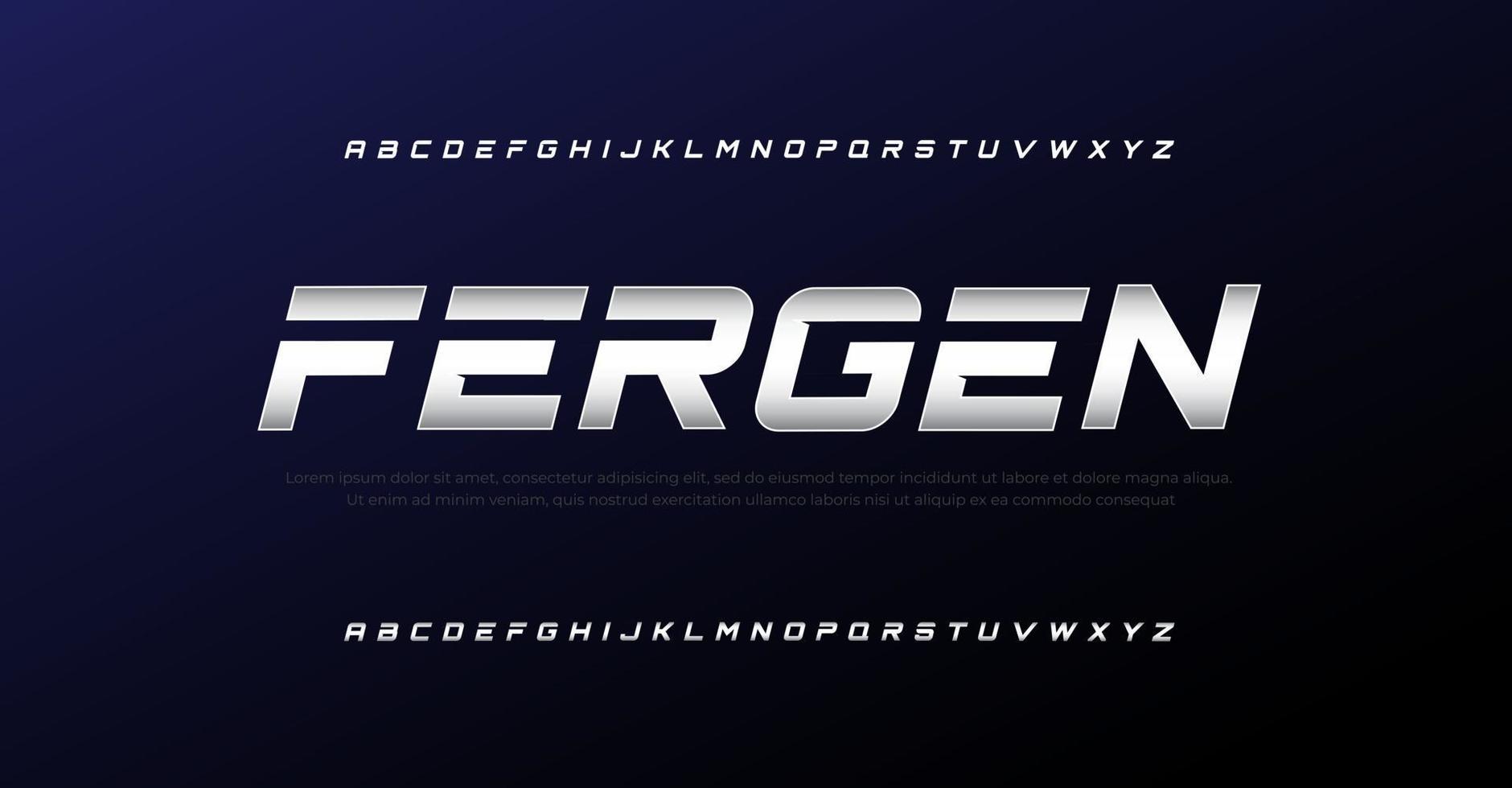 toekomstig modern cursief alfabetlettertype. typografie lettertypen in stedelijke stijl voor sport, technologie, digitaal, filmlogo-ontwerp vector