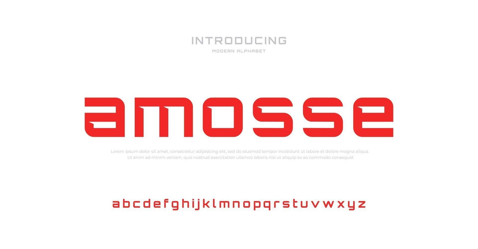 toekomstige moderne alfabet lettertype. typografie lettertypen in stedelijke stijl voor sport, technologie, digitaal, filmlogo-ontwerp vector