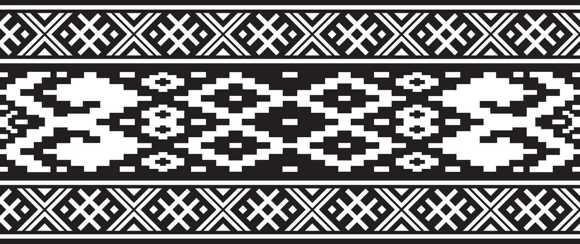 vector monochroom naadloos Wit-Russisch nationaal ornament. etnisch eindeloos zwart grens, Slavisch volkeren kader