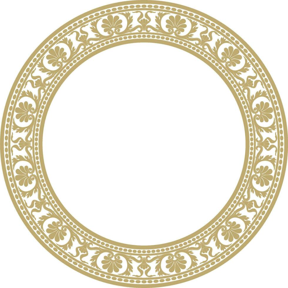 vector goud ronde klassiek Renaissance ornament. cirkel, ring Europese grens, opwekking stijl kader