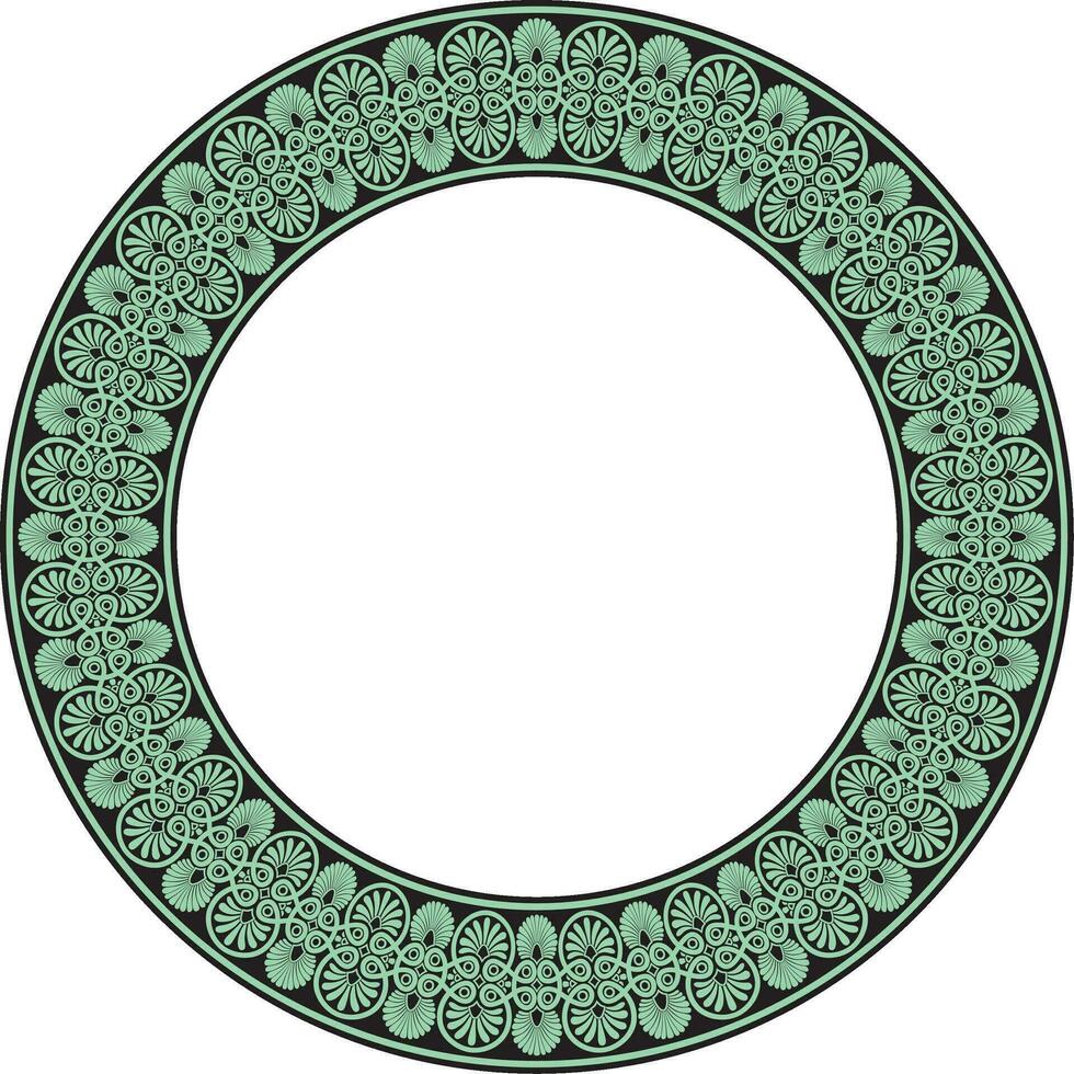 vector groen met zwart ronde ornament ring van oude Griekenland. klassiek patroon kader grens Romeins rijk