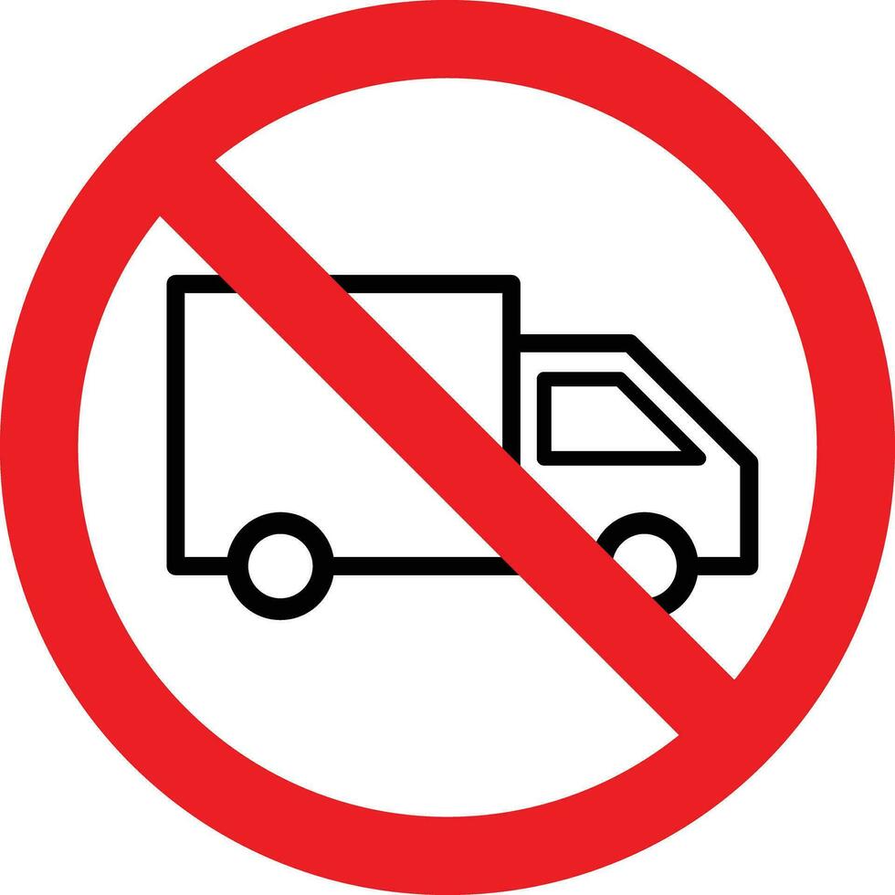 Nee vrachtauto teken . vrachtauto verbod teken vector geïsoleerd Aan wit achtergrond