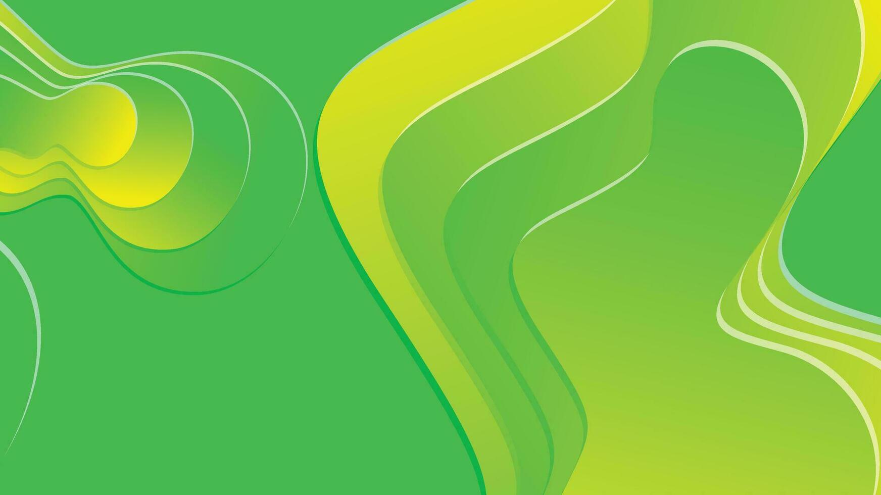 groen en geel helling vloeistof Golf abstract achtergrond vector