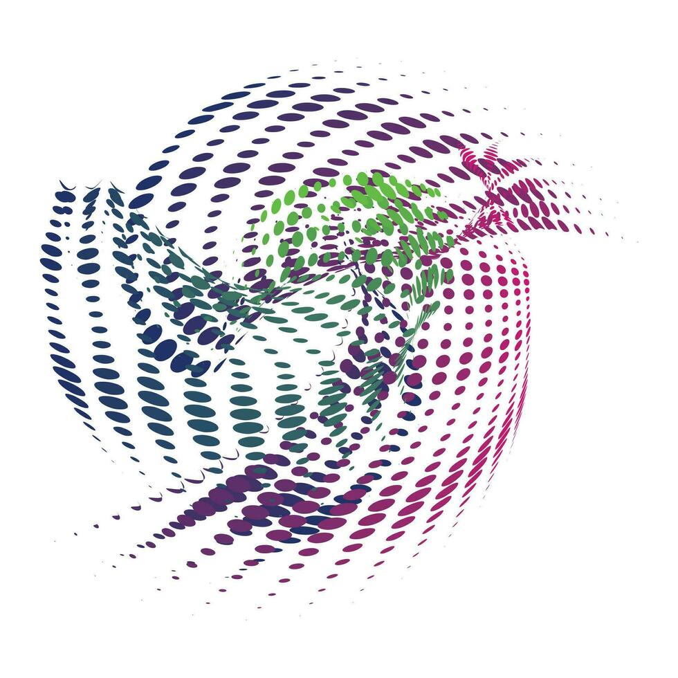 printa blauw roze met een stippel roze bloem kolken logo, een circulaire punt patroon met blauw en roze kleuren, punt helling symbool logotype circulaire vorm spiraal halftone cirkel vector