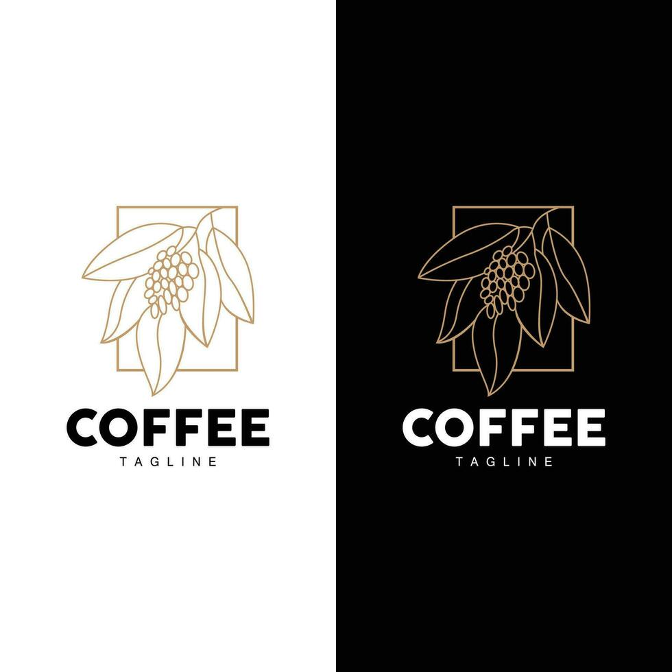 koffie logo ontwerp, koffie boom drinken vector, sjabloon symbool illustratie vector