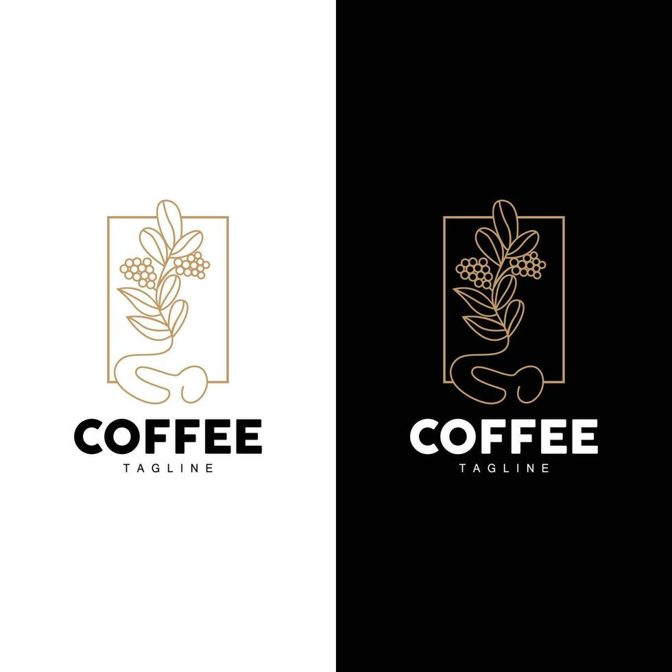 koffie logo ontwerp, koffie boom drinken vector, sjabloon symbool illustratie vector