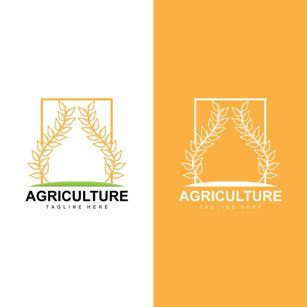rijst- logo, boerderij tarwe logo ontwerp, vector symbool icoon grafisch illustratie