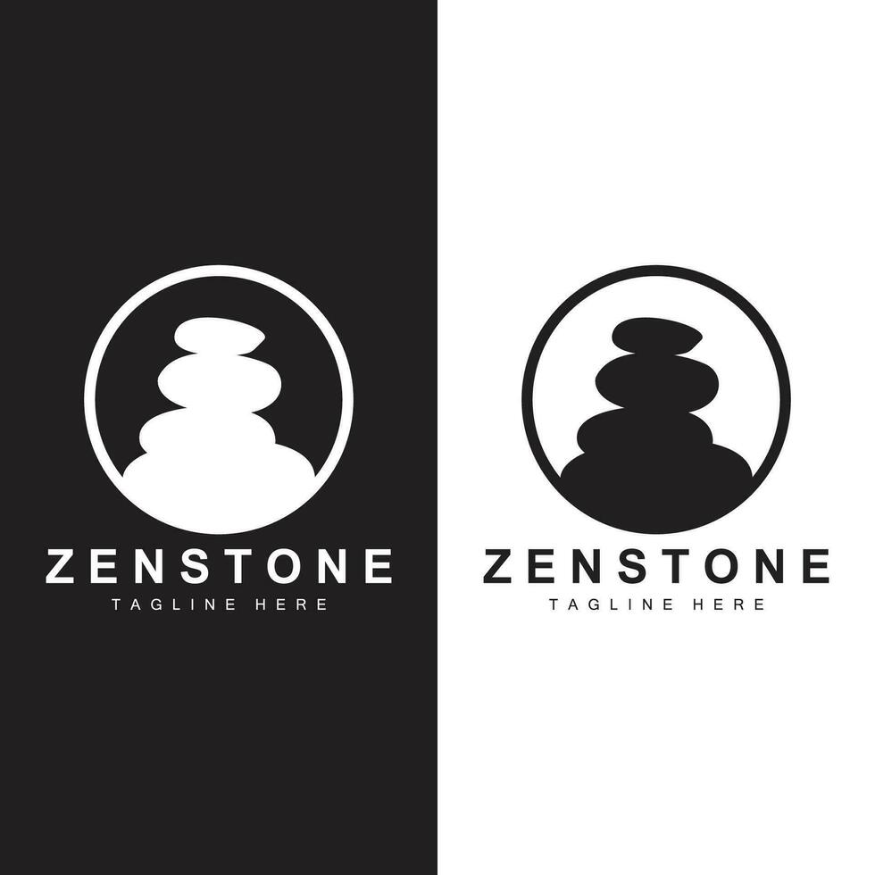 steen logo, vector zen meditatie steen balans kalmte, yoga minimalistische gemakkelijk ontwerp, silhouet illustratie