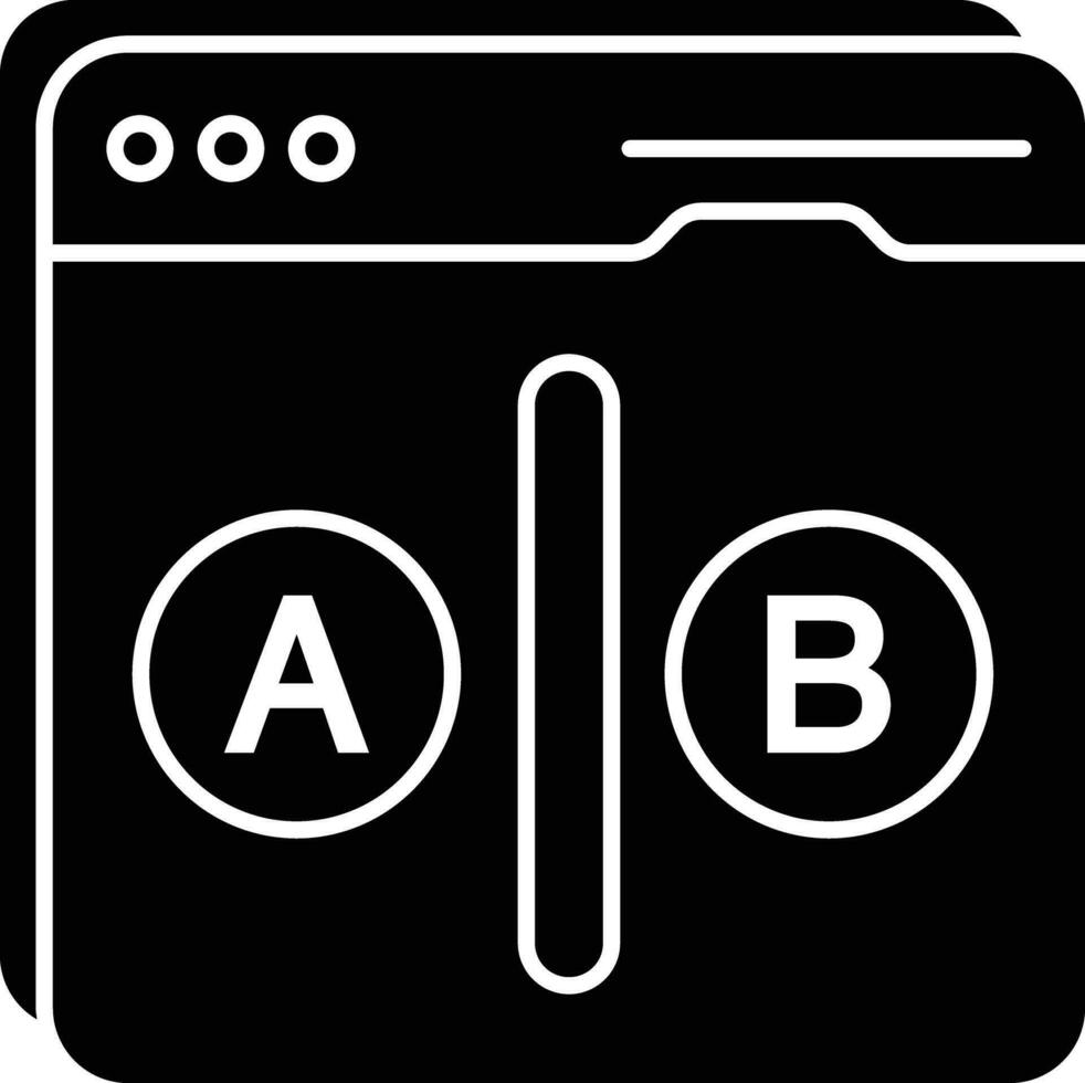 ab test glyph pictogrammen ontwerp stijl vector