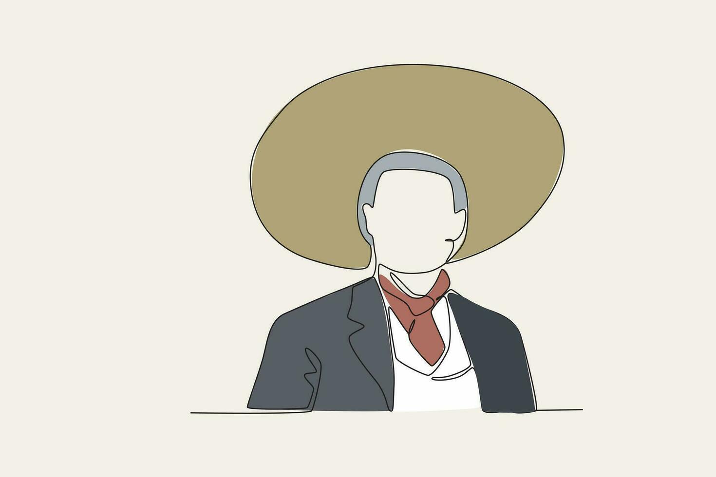 kleur illustratie van een patriot vervelend een hoed galant vector