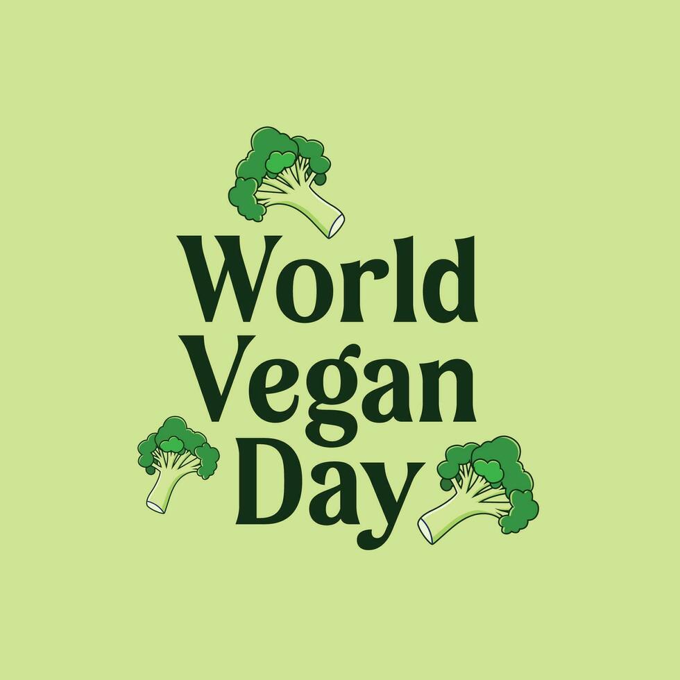 wereld veganistisch dag vector typografie sjabloon ontwerp. veganistisch dag poster, banier, groet kaart met groente.