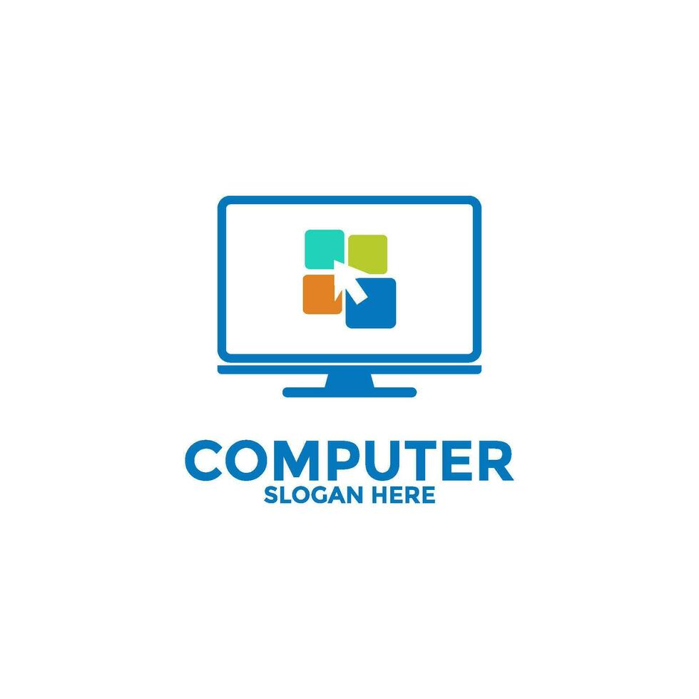 computer logo sjabloon. computer reparatie logo , software ontwikkeling vector ontwerp. bureaublad onderhoud logotype