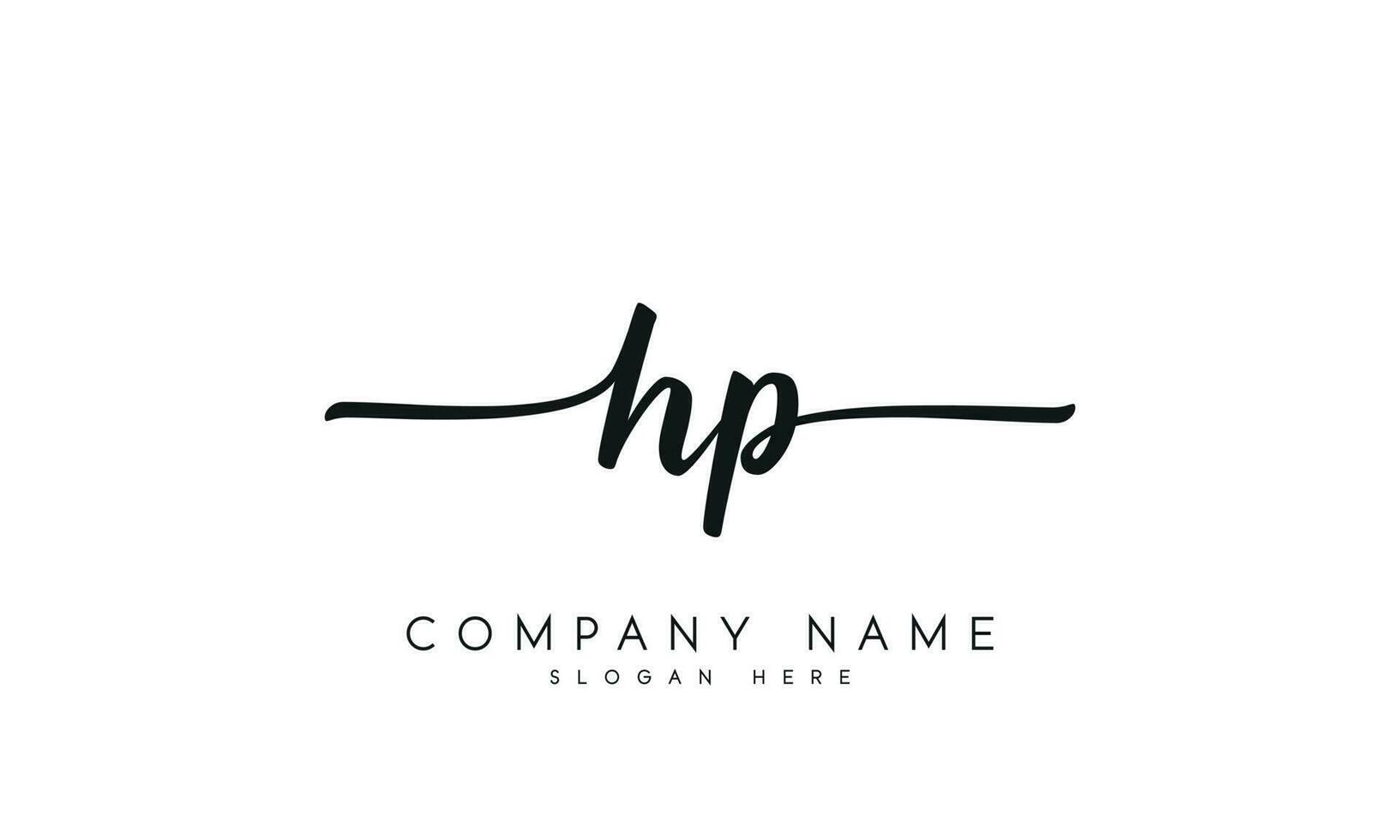 handschrift hp logo ontwerp. hp logo ontwerp vector illustratie Aan wit achtergrond. vrij vector