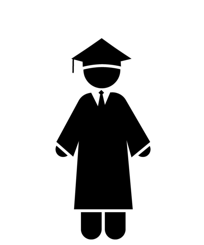 stok figuur en stickman vector silhouet illustratie, afstuderen, ceremonie, diploma