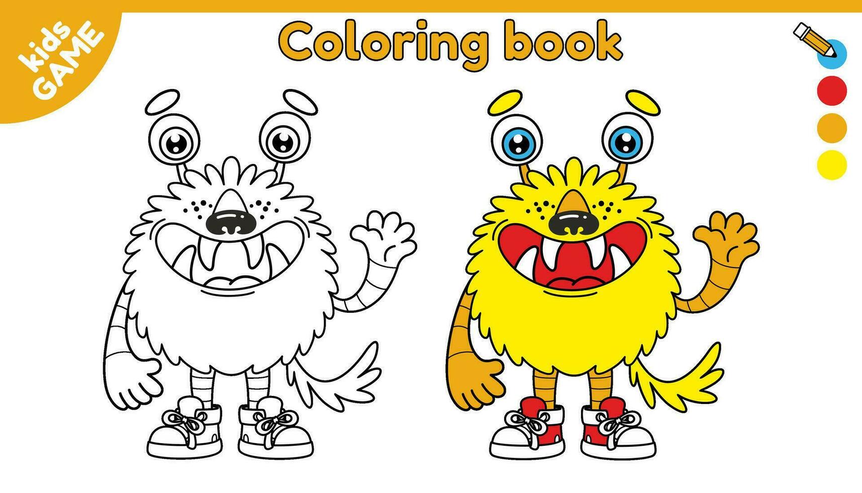 bladzijde van kleur boek voor kinderen. schets en kleur tekenfilm monster. werkzaamheid voor peuter- en school- kinderen. schilderij taak voor kind. verf schattig contour mutant. vector zwart en wit illustratie.