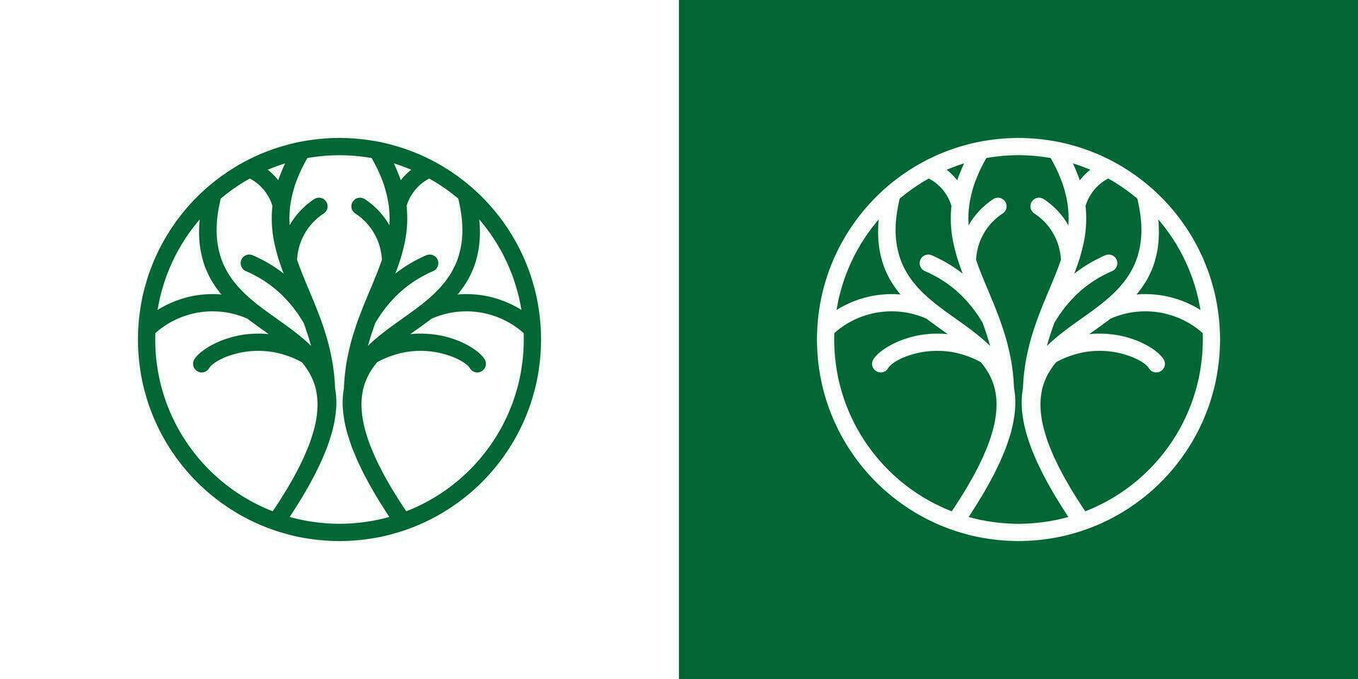 logo ontwerp geïnspireerd door een boom gecombineerd met cirkels en gemaakt in een minimalistische lijn stijl. vector