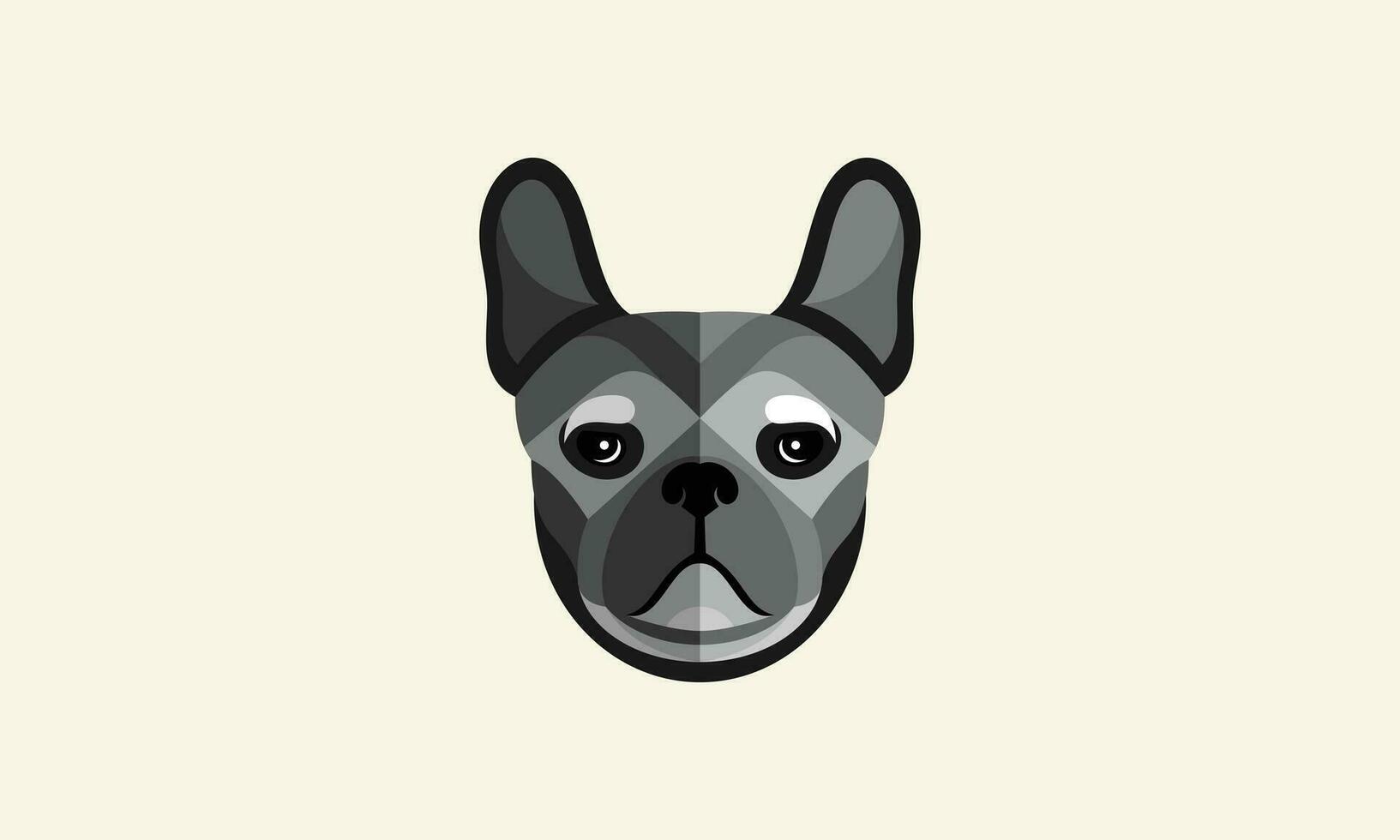 veelhoekige bulldog gezicht logo ontwerp vector