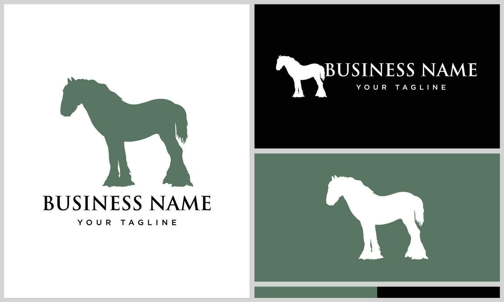 silhouet clydesdale paard logo sjabloon vector