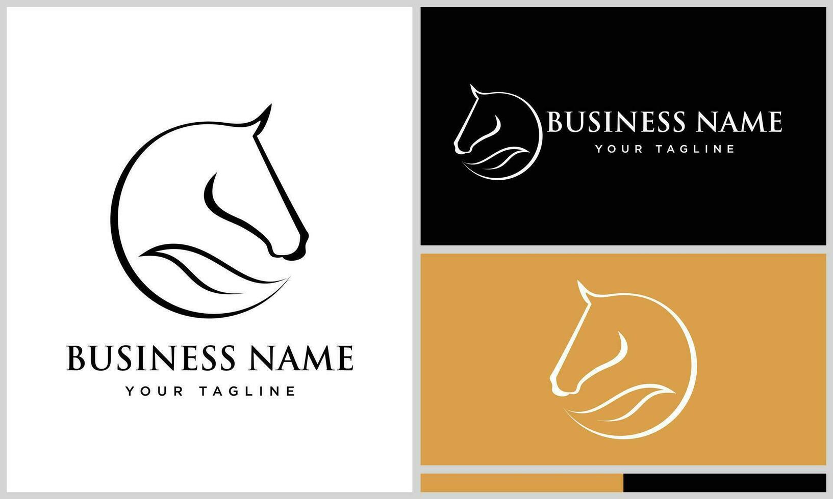 lijn kunst paard kader logo vector