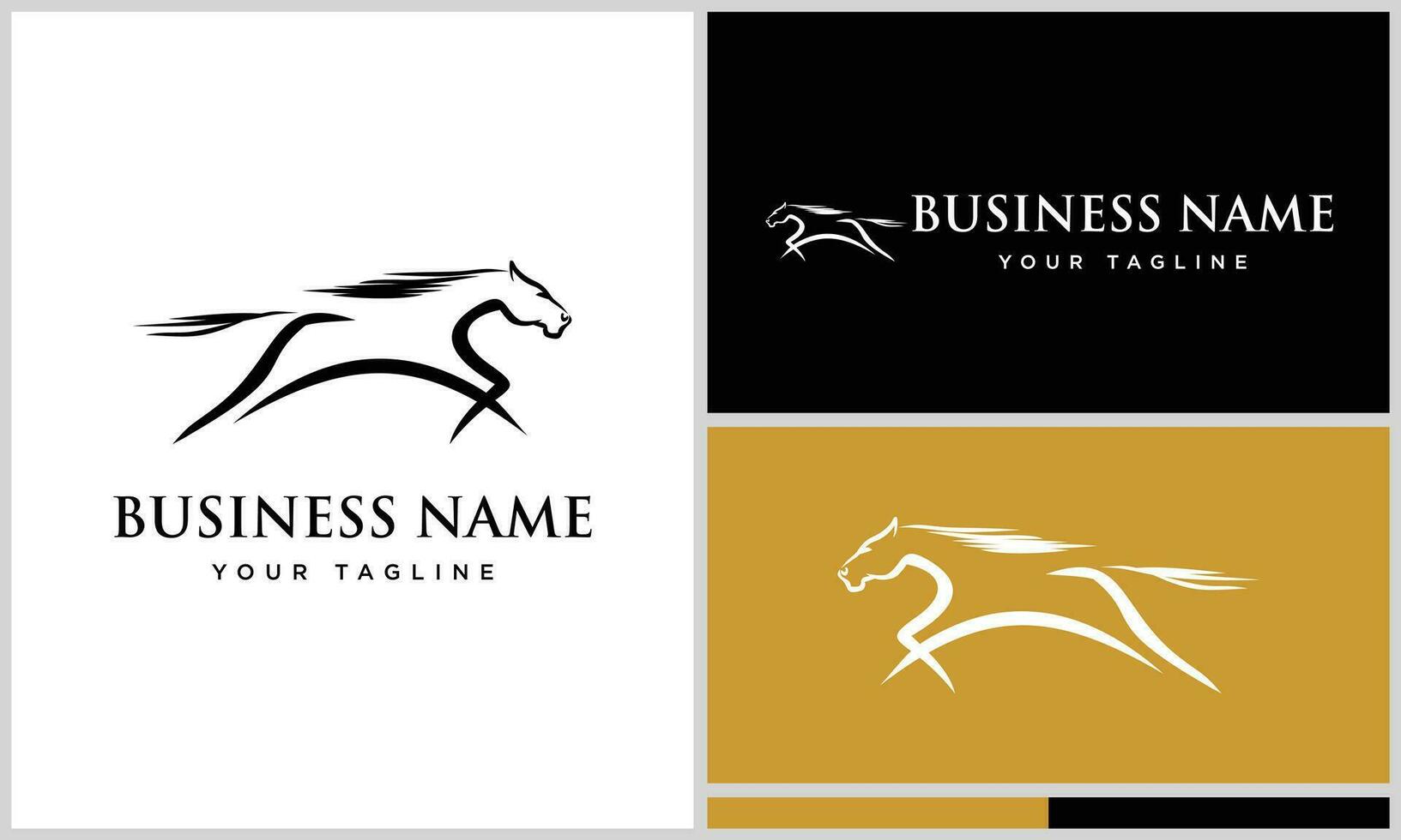 lijn kunst paard rennen logo vector