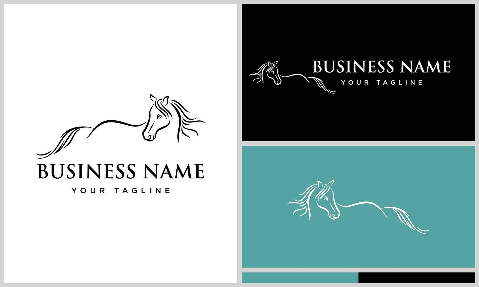 lijn kunst paard dressuur logo vector