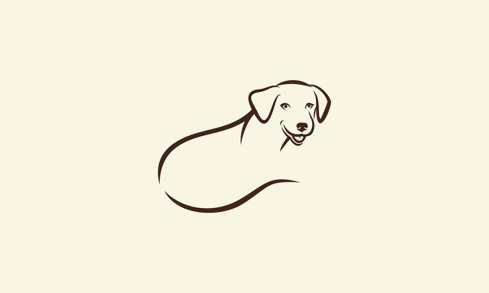 lijn kunst hond logo sjabloon vector