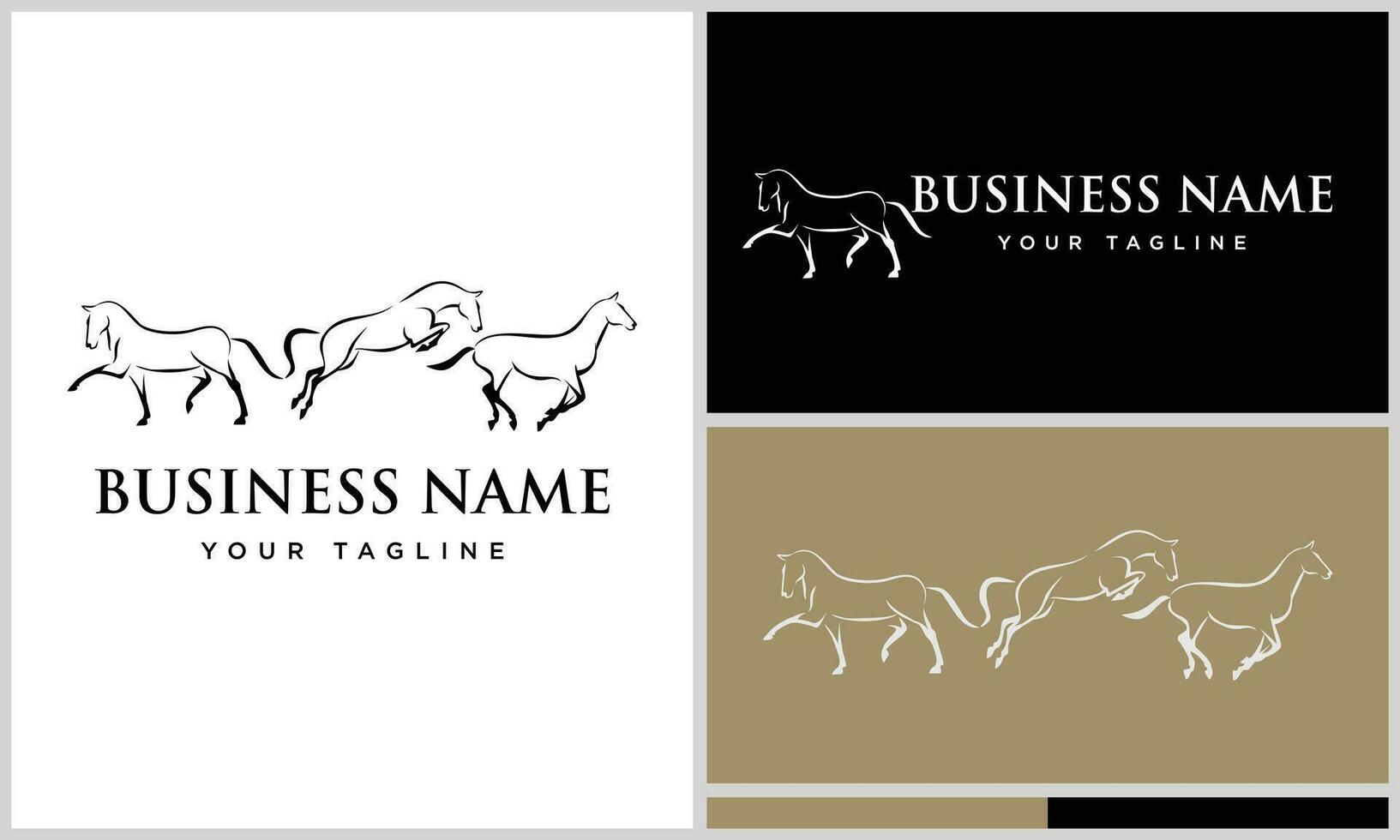 lijn kunst paard logo sjabloon vector