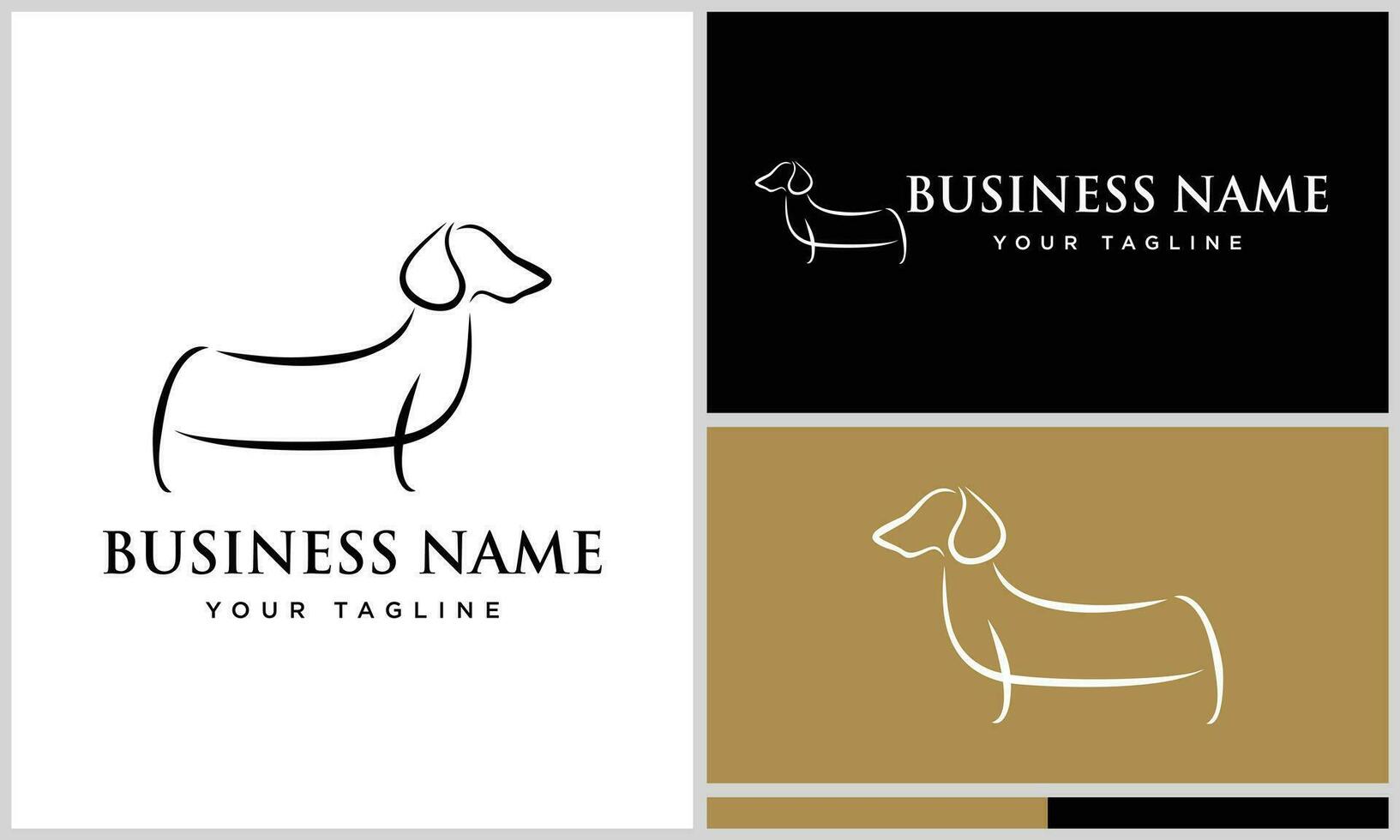 lijn kunst teckel hond logo vector