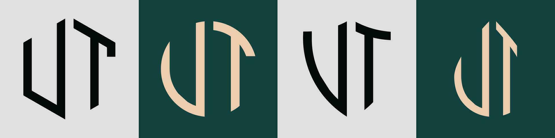 creatief gemakkelijk eerste brieven ut logo ontwerpen bundel. vector