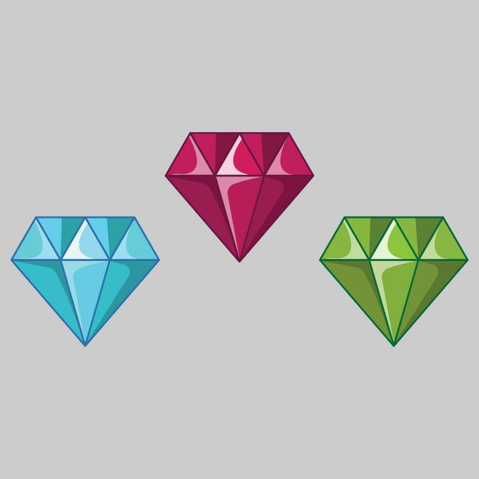 de illustratie van diamant spel item pak vector