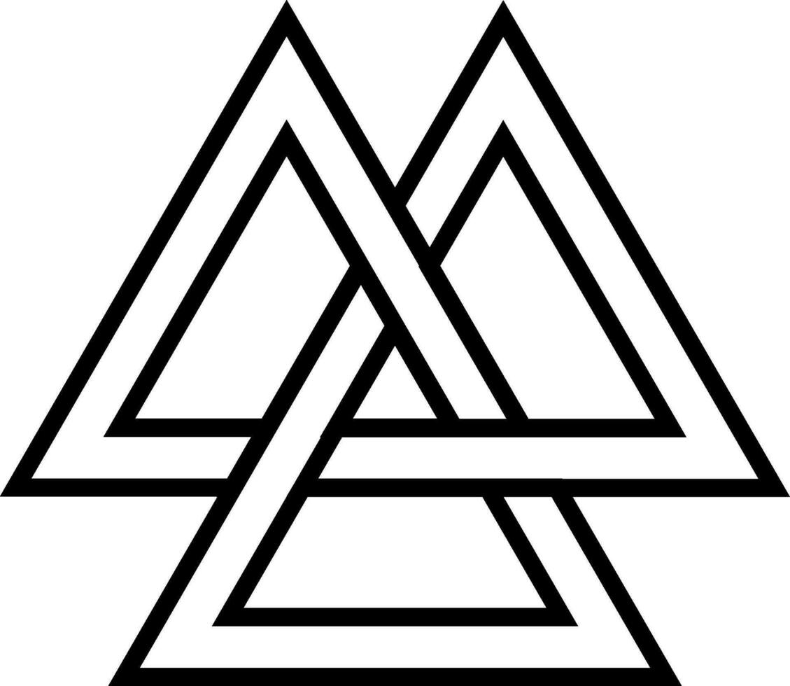 valknut viking leeftijd symbool, meetkundig ontwerp element norse krijger cultuur vector