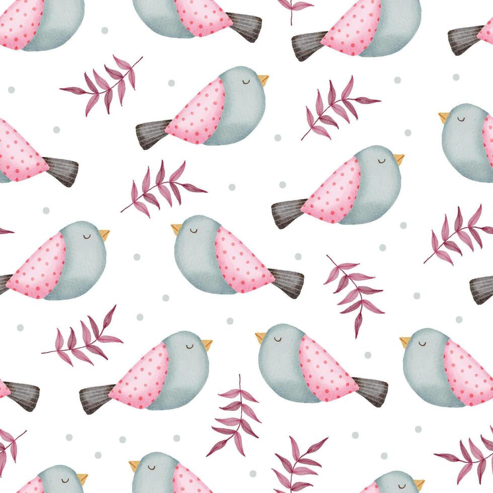 Valentijn naadloos patroon met vogels, bladeren en meer op een png-achtergrond. perfect voor behang, webpagina-achtergrond, textiel, wenskaarten en huwelijksuitnodigingen vector