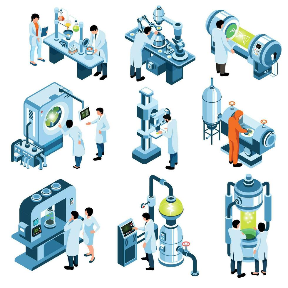 biotechnologie isometrische reeks vector