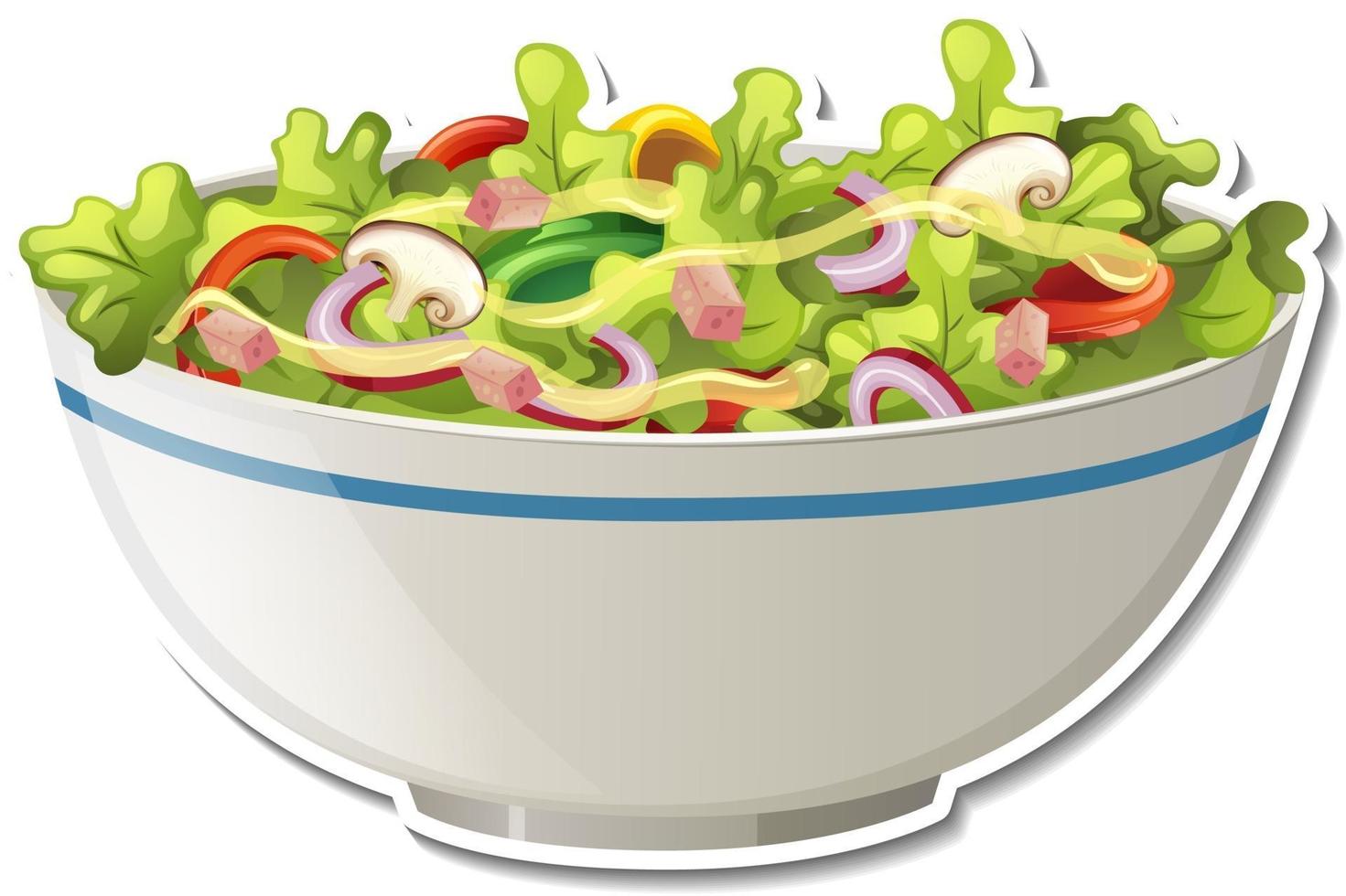 saladekom sticker op witte achtergrond vector