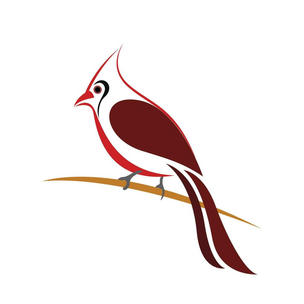 noordelijk kardinalen stileren vector illustratie