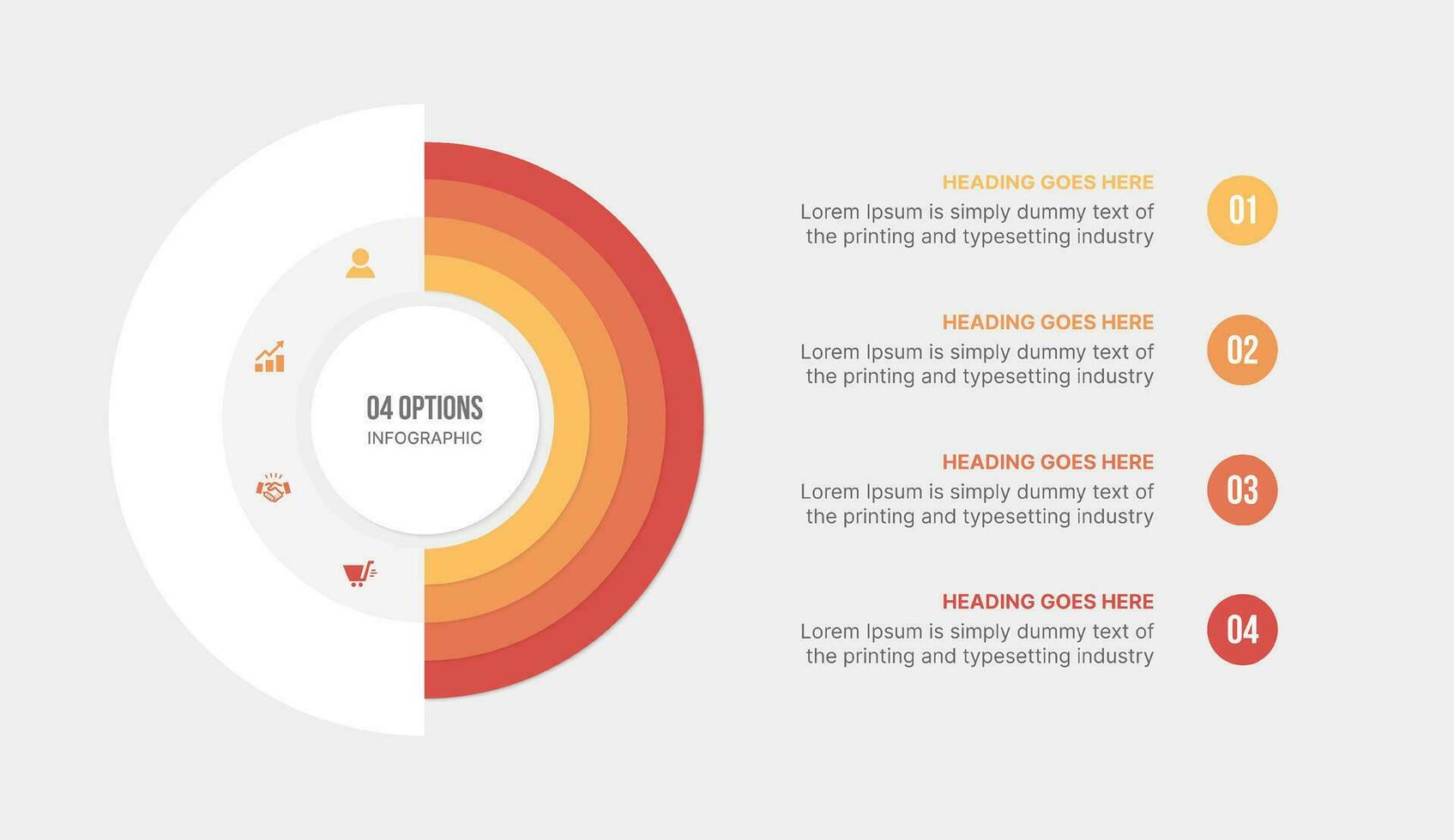 vier opties stappen cirkel infographic sjabloon ontwerp vector