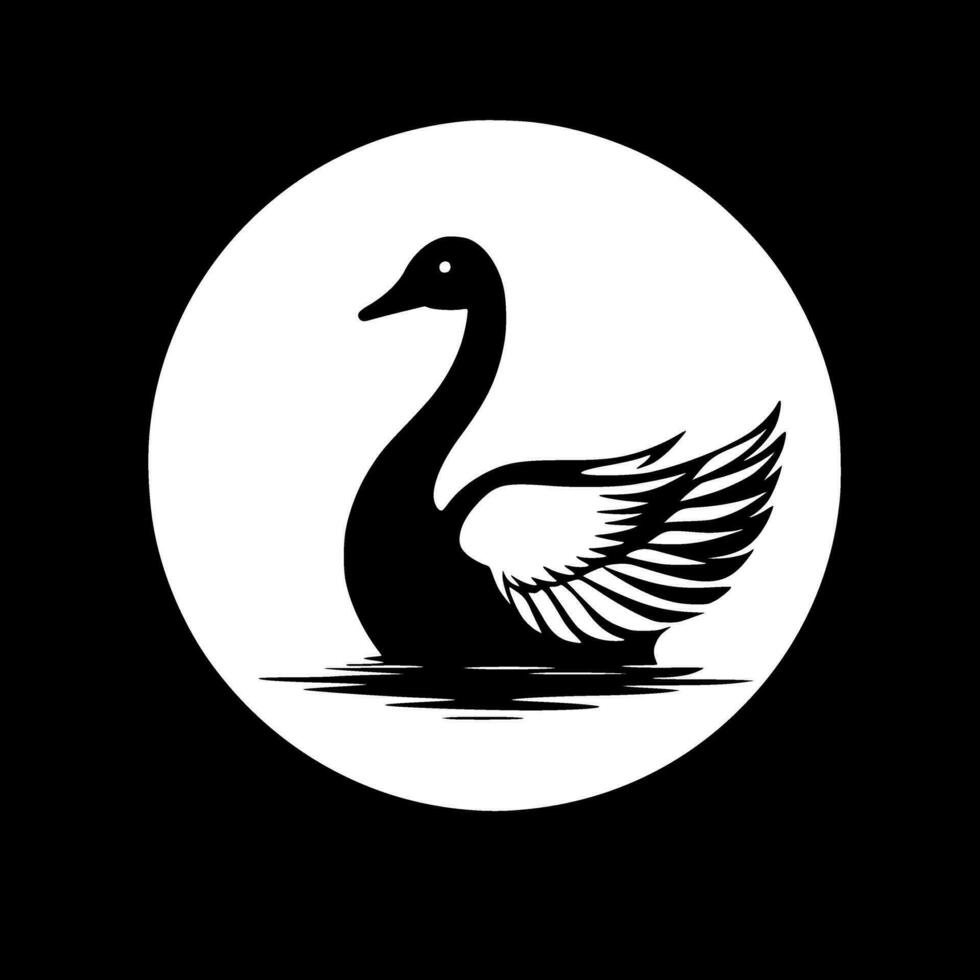 zwaan - minimalistische en vlak logo - vector illustratie