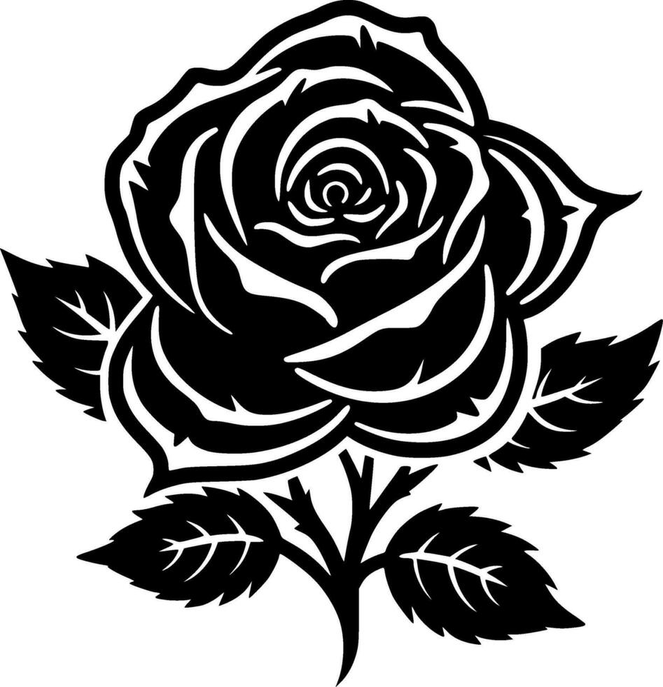 roos, minimalistische en gemakkelijk silhouet - vector illustratie