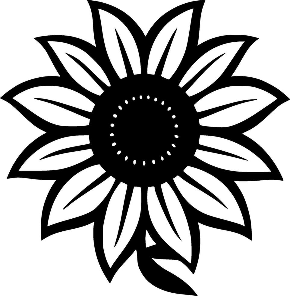 zonnebloem - minimalistische en vlak logo - vector illustratie
