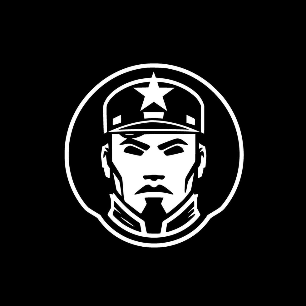leger - zwart en wit geïsoleerd icoon - vector illustratie