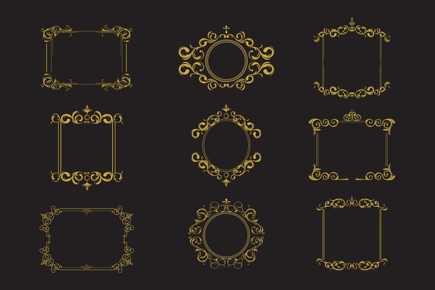 set vintage randelement vector