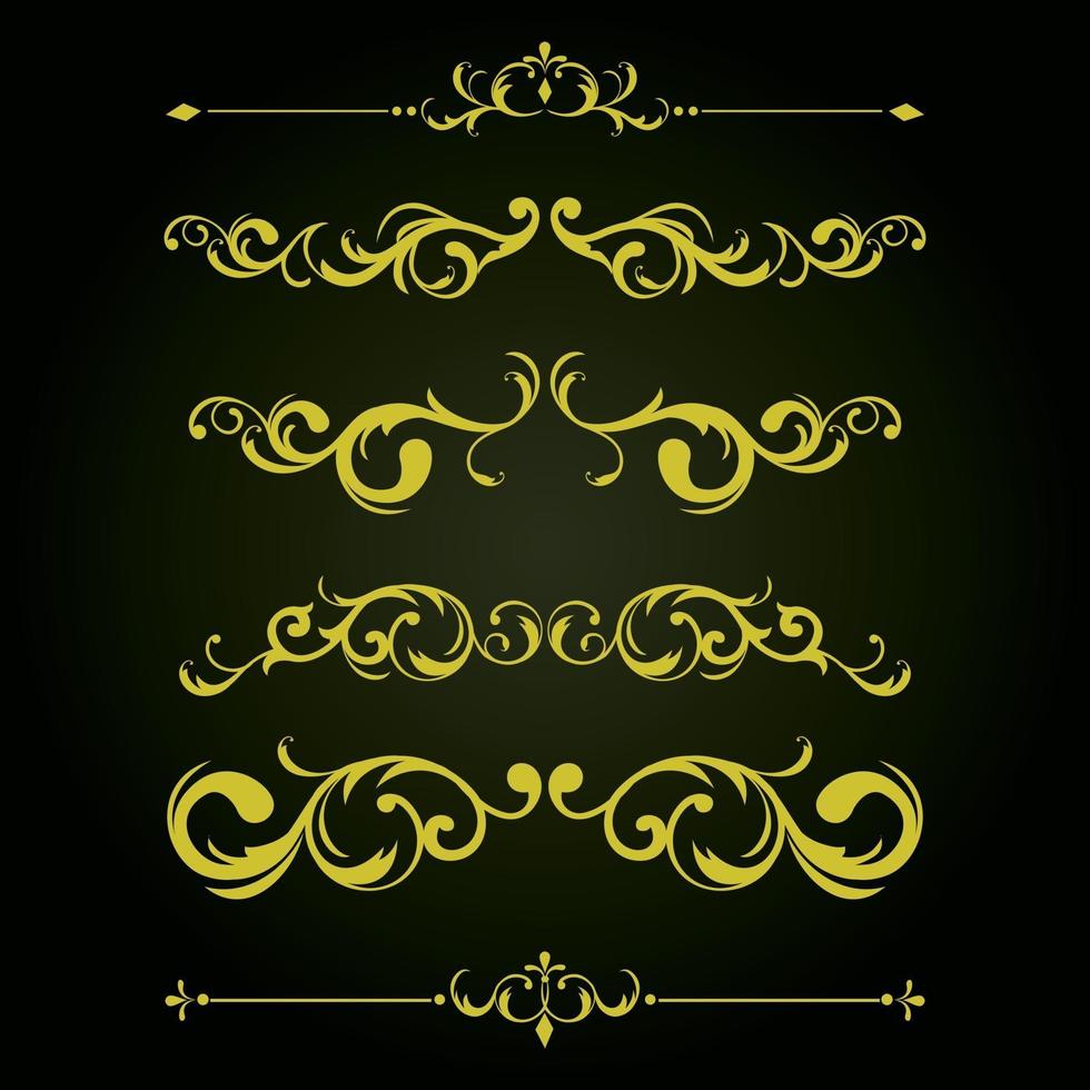 set van horizontale vintage ornament vector