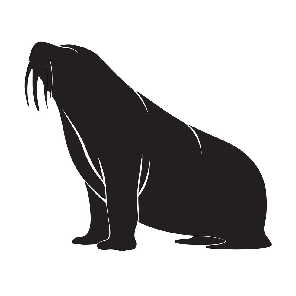 walrus silhouet vector