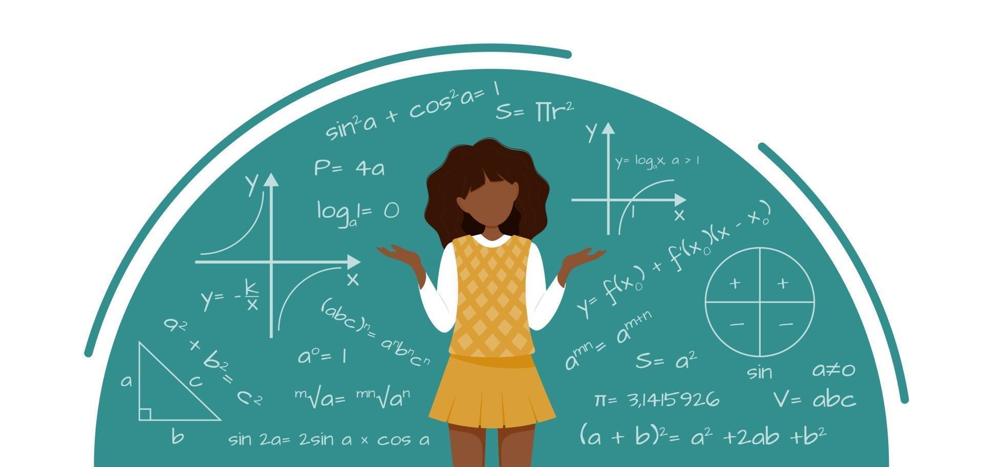 illustratie van schoolmeisje in schooluniform vector